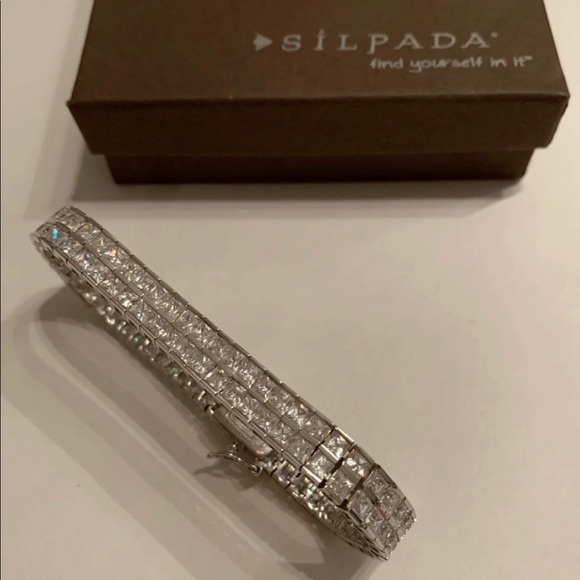 Silpada B1390 Double Row CZ Bracelet - Picture 4 of 9